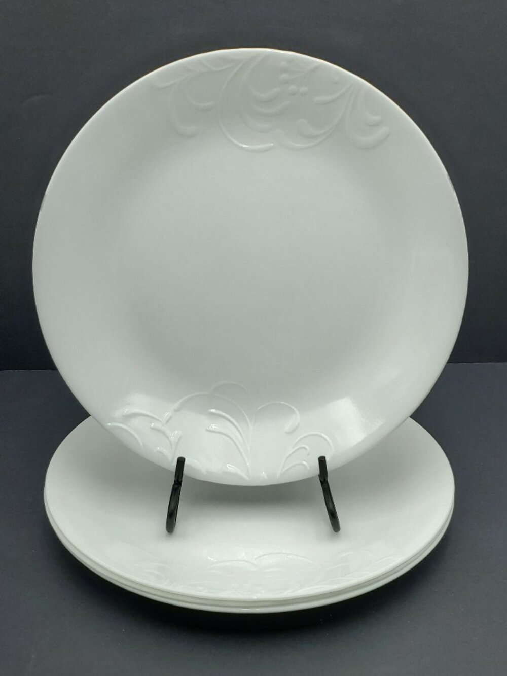 Corelle Cherish Dinner Plates Corning White Embossed Floral Dinner Plates